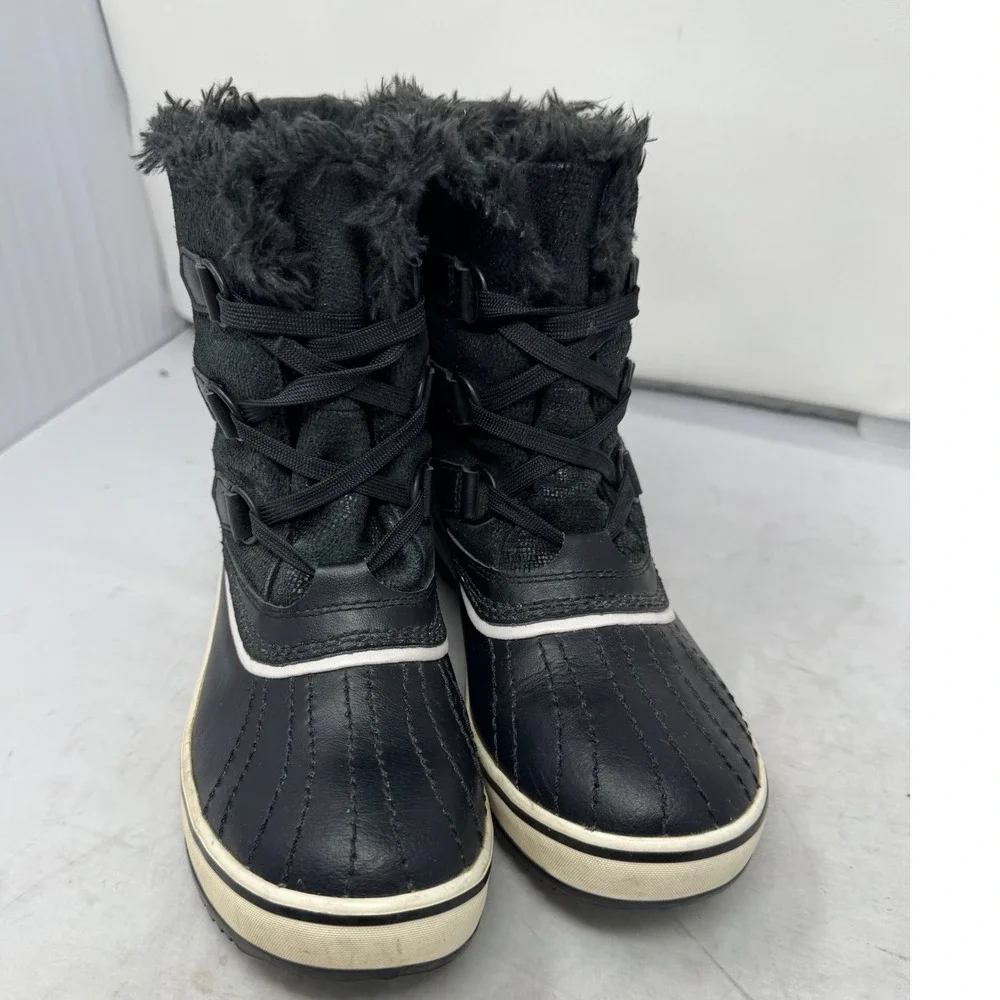 🔥Sorel Tivoli 🖤🩷🖤Waterproof 200g Insulated Winter‎ Boots Black Suede& Fur 7